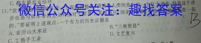2023届普通高等学校招生全国统一考试 3月青桐鸣大联考(高三)(老高考)历史