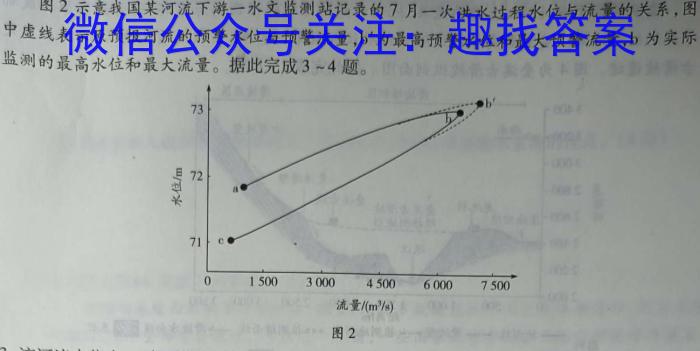 本牌大联考2023年3月安徽中考名校信息联考卷s地理