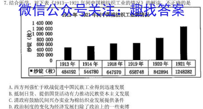 重庆市部分学校2022-2023学年高一下学期3月大联考历史