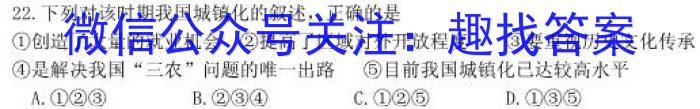 九师联盟2022-2023学年高三3月质量检测(L)s地理