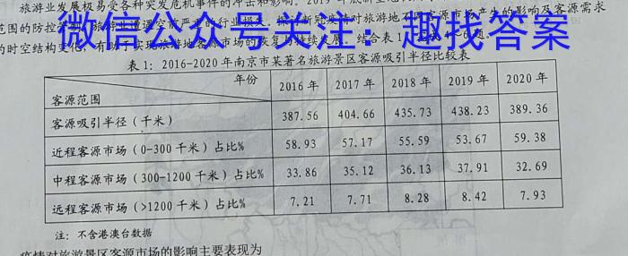 2023年高二年级九师联盟湖北省期中考试s地理