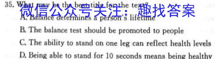 学林教育2023年陕西省初中学业水平考试·名师导向模拟卷(一)A英语