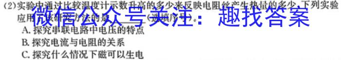 陕西省周至县2022~2023九年级第二次模拟考试f物理