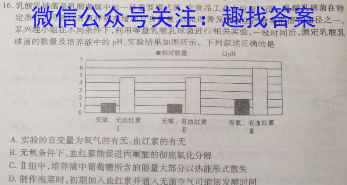 安师联盟2023年中考权威预测模拟考试（八）生物