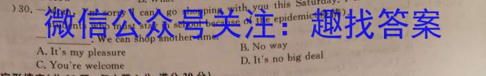 2023年江西九年级学业水平考试模拟卷英语