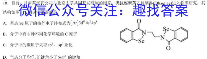 安徽省中考必刷卷·2023年名校内部卷（四）化学