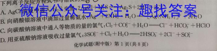 怀仁一中高三第二次模拟考试(23495C)化学