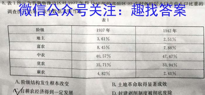 2023年河北省初中毕业生升学文化课模拟考试历史