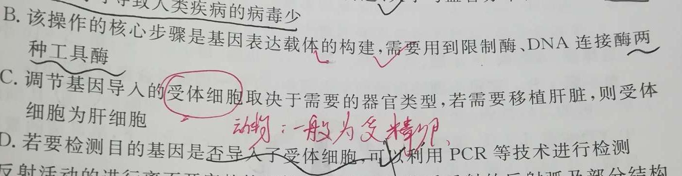 2023年湖北省新高考信息卷(三)生物