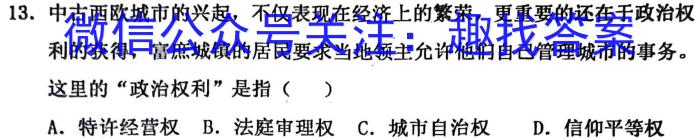 天一大联考广东省高三年级4月联考历史