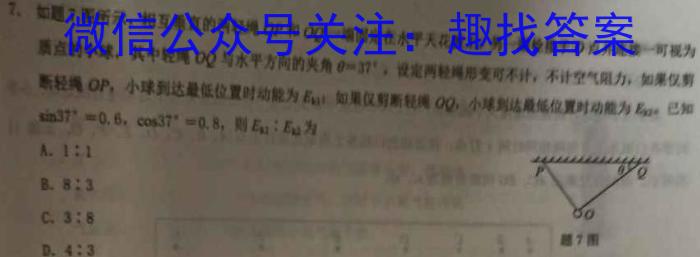 安徽省卓越县中联盟2023年高三年级4月联考.物理