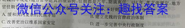 安徽省中考必刷卷·2023年名校内部卷（五）历史