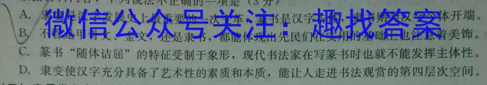 2023年湖南大联考高三年级4月联考（478C·HUN）语文