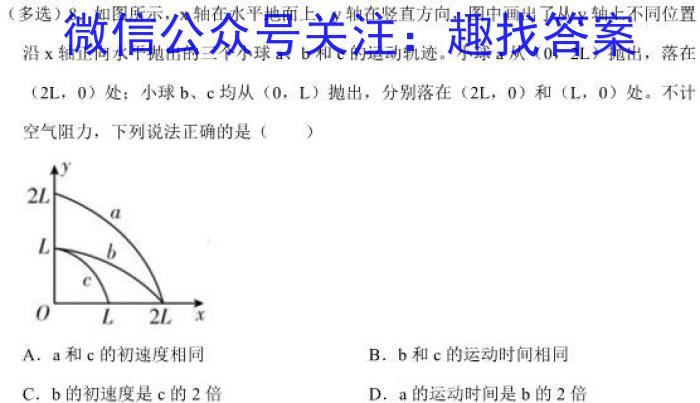 2023届九师联盟高三年级3月质量检测（新高考-G）物理.