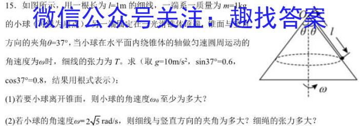 天一大联考·2023届河南省“顶尖计划”高三第三次联考（三）物理`