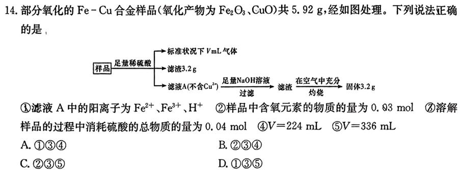 山西省2022~2023学年八年级下学期期中综合评估(23-CZ190b)化学