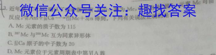 师大名师金卷2023年陕西省初中学业水平考试（三）化学