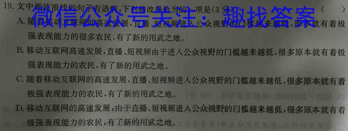 安徽省安庆市桐城市十校联考2022-2023学年九年级下学期选拔考试语文