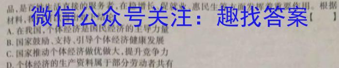 安徽省马鞍山市2023年全市初中九年级第一次质量调查&政治