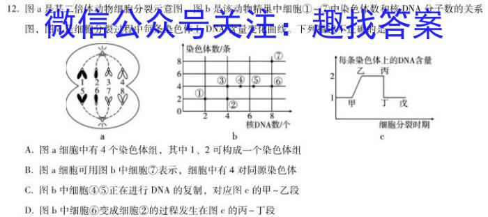 名校之约•安徽省2023年中考导向八年级学业水平测试（五）生物