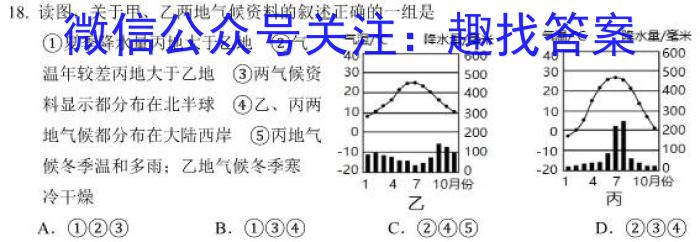 万唯中考2023年山西省初中学业水平考试（一）s地理