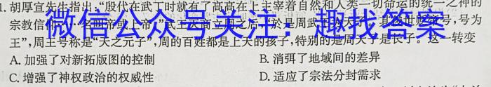 安徽省中考必刷卷·2023年名校内部卷（六）历史