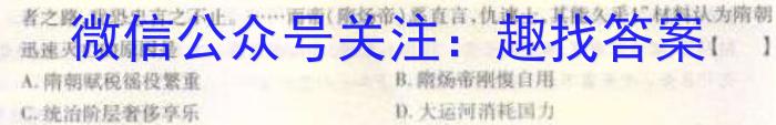 天一大联考 河南省2023年九年级学业水平模拟测评历史