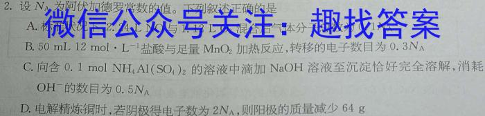 天利38套河北省2023年初中毕业生升学文化课考试押题卷(四)化学