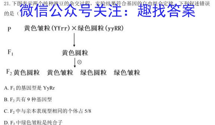 2023届河南省高三高考仿真适应性测试生物试卷答案
