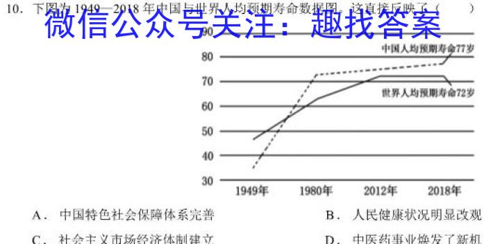 大同一中南校2022-2023年第二学期阶段性综合素养评价（二）历史