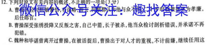 学林教育2023年陕西省初中学业水平考试·名师导向模拟卷(一)A语文