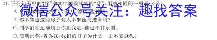 2023届衡水金卷先享题压轴卷 湖北新高考一语文