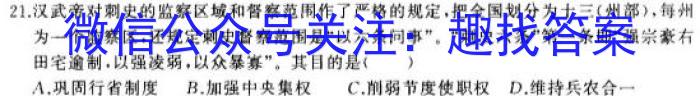 河南省平顶山市2023年中招学科期中测试卷历史