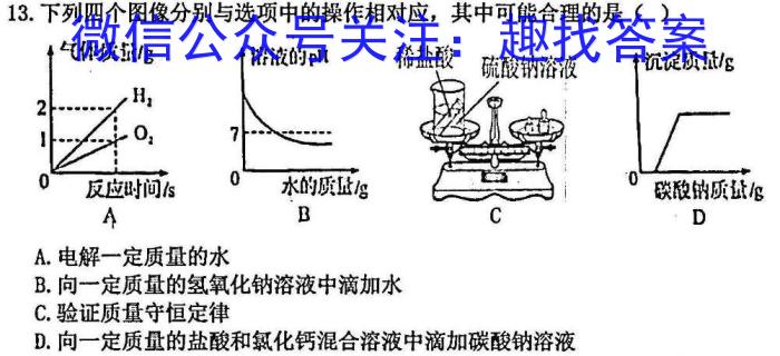 安徽省滁州市2023年中考第一次模拟考试化学