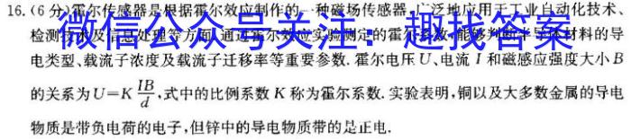 安徽省2023年九年级毕业暨升学模拟考试（二）l物理