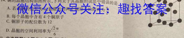 2023年安徽省示范高中皖北协作区第25届高三联考(23-300C)化学