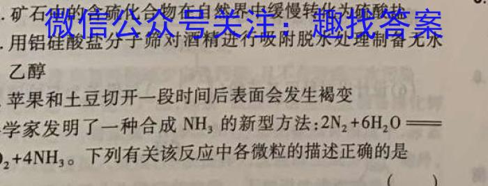 中考必刷卷·2023年安徽中考第一轮复习卷（八）化学