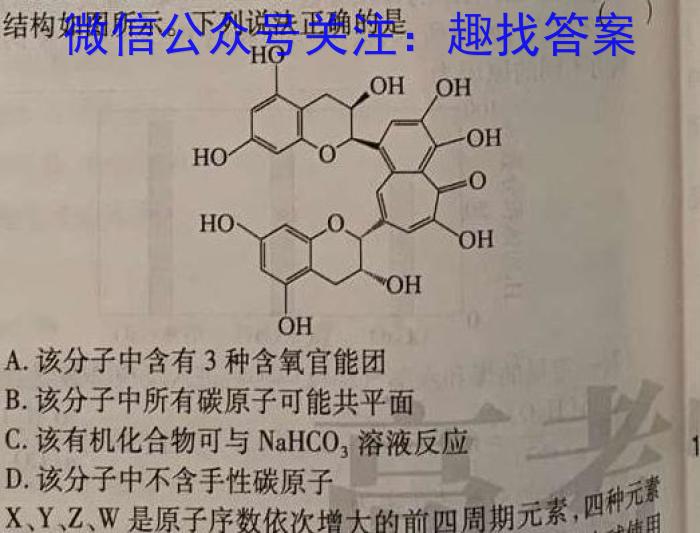 佩佩教育·2023年普通高校统一招生考试 湖南四大名校名师团队模拟冲刺卷(4)化学