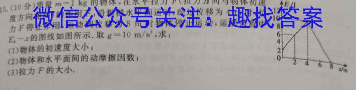 安徽省卓越县中联盟2023年高三年级4月联考物理`