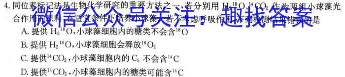 1号卷·2023年A10联盟2021级高二下学期4月期中联考生物试卷答案