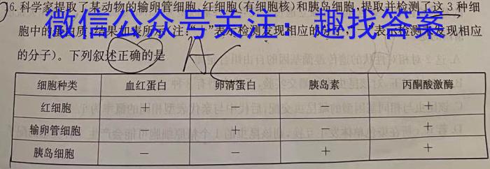 文博志鸿 2023年河北省初中毕业生升学文化课模拟考试(导向一)生物
