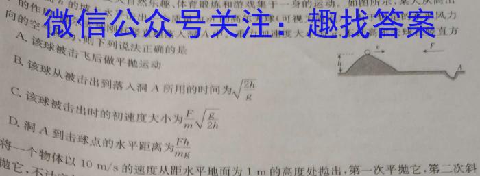 金考卷2023年普通高等学校招生全国统一考试 新高考卷 押题卷(六).物理