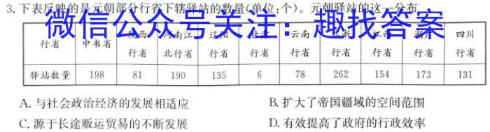 江西省2022-2023学年高三年级二轮复*阶段性测试历史试卷