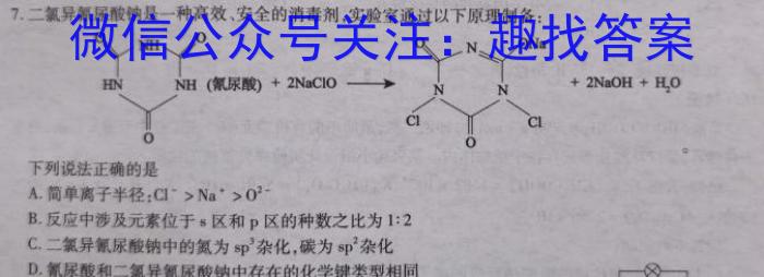 安徽省中考必刷卷·2023年名校内部卷（五）化学