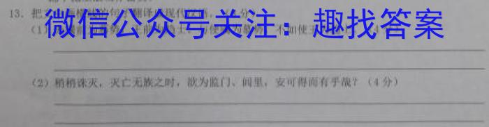 金考卷2023年普通高等学校招生全国统一考试 全国卷 押题卷(四)语文