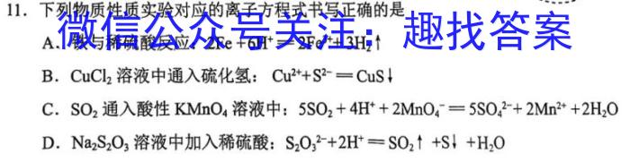 2024届山西思而行高二年级4月期中考试化学