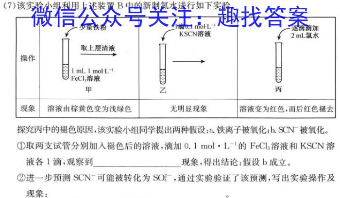 武汉市部分重点中学2022-2023学年度高一年级下学期期中联考化学