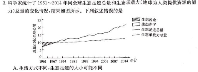 江西省南昌市2023年七年级第二学期期中阶段性学习质量检测生物