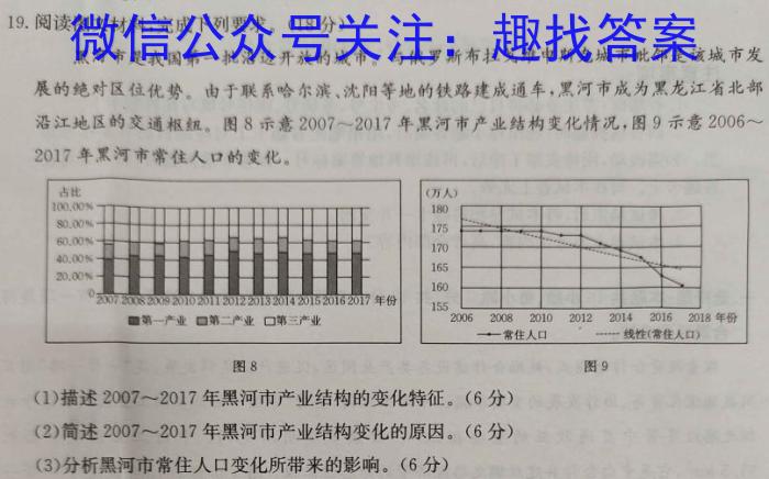 2023届九师联盟高三年级4月质量检测（新高考-河北）s地理