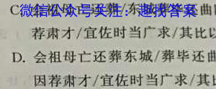 名校之约•安徽省2023年中考导向八年级学业水平测试（四）语文